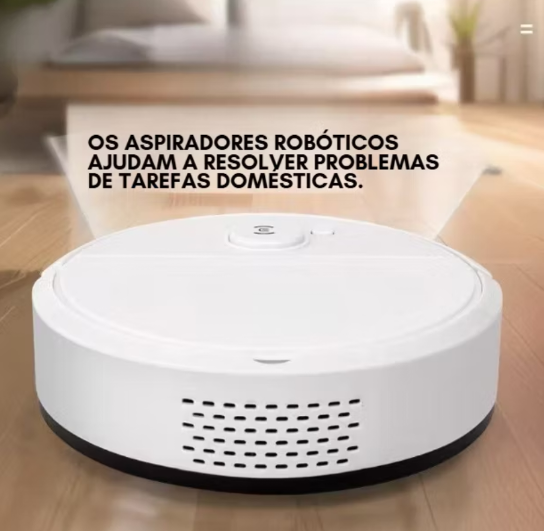 Robô Aspirador 3 em 1 — Varre, Aspira e Limpa, Limpeza Automática Inteligente e Silenciosa
