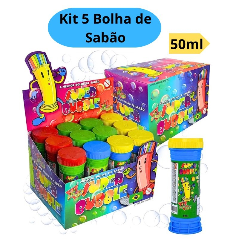 Kit 5 Bolhas de Sabão Lembrancinha Festa Infantil