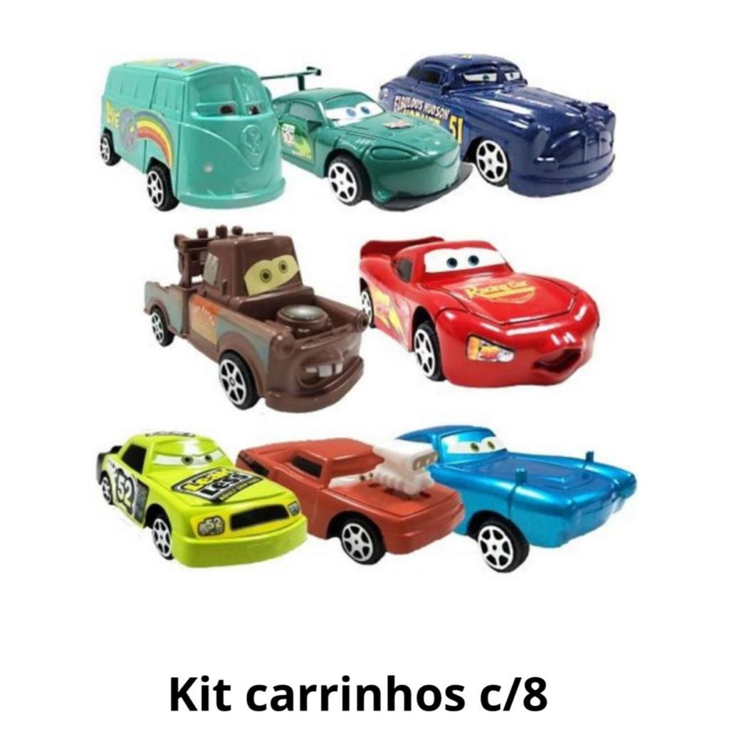 Kit 6/8 Carrinhos Relâmpago McQueen com Fricção