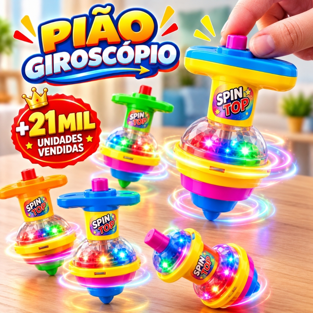 Kit Pião Giroscópio Brinquedo Infantil